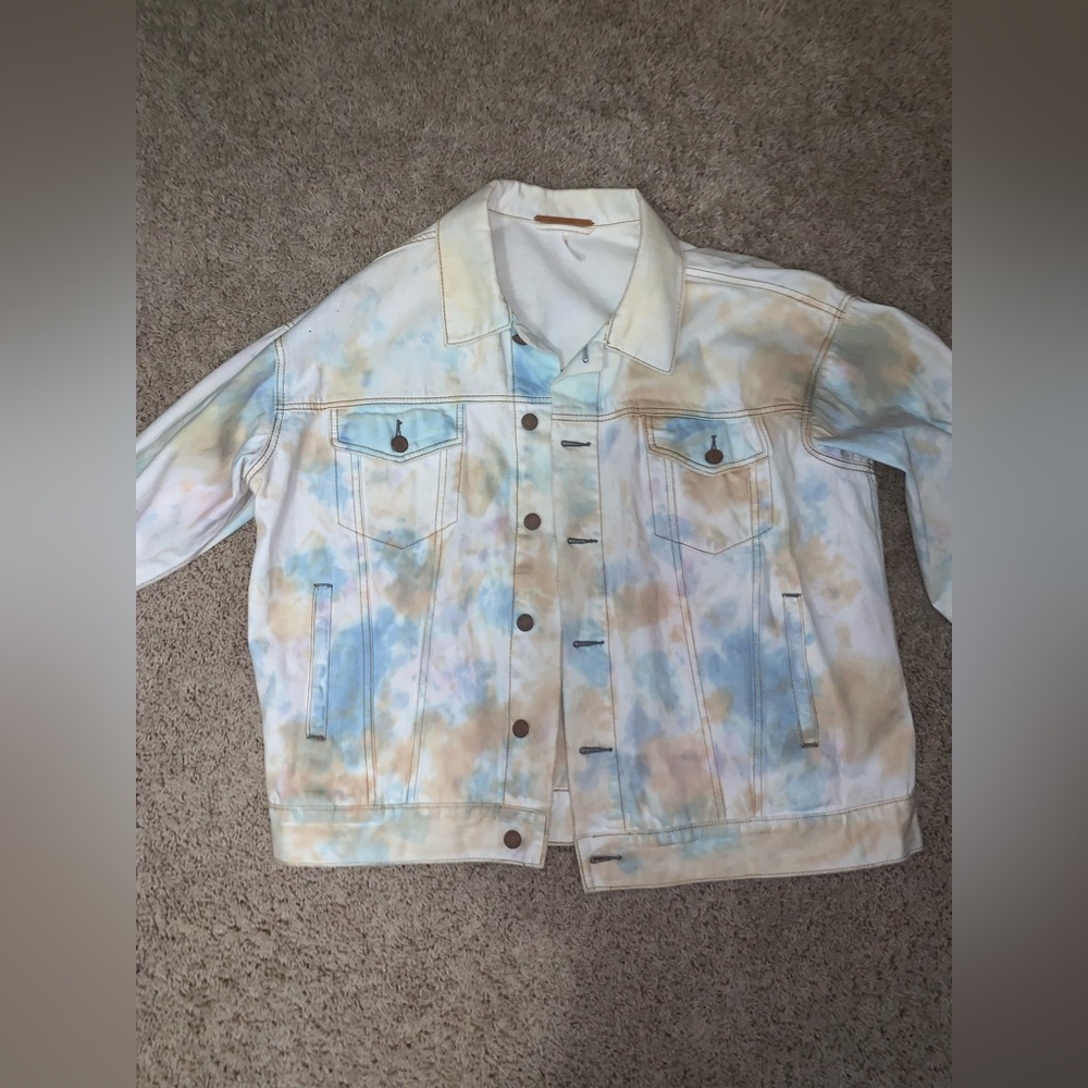 Free people tie dye Jean jacket